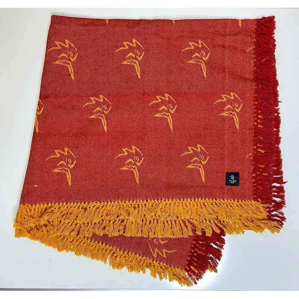 Linen House 2000 Sydney Olympic Tassel Throw Tapestry Weave Blanket /100% Cotton